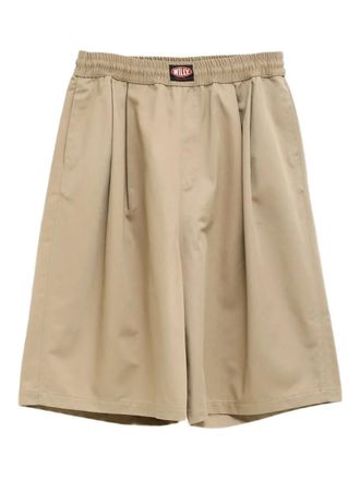 Willy Chavarria Orale elastic-waistband shorts - men - Cotton/Polyester - L - Neutrals
