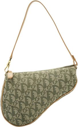 Dior Green Oblique Canvas Saddle Bag (Authentic Pre-Loved)