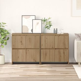 Berkfield Home Sideboard 2 pcs Artisan oak 70 x 41 x 75 cm Engineered wood in Brown