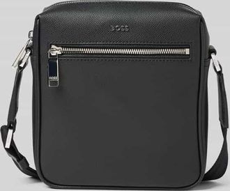 HUGO BOSS Reporter-Tasche aus genarbtem Leder Modell DAXTER_NS zip in Black, Gr&ouml;&szlig;e 1