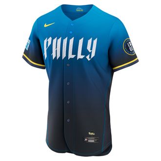 Nike Bryce Harper Philadelphia Phillies City Connect Nike Mens MLB Authentic Jersey in Blue | 890007YIPP9-69L