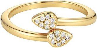Adornia Adornia 14K Plated Cz Overlap Petals Ring