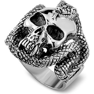 Samuel B. Sterling Silver Skull & Snake Ring at Nordstrom Rack, Size 7