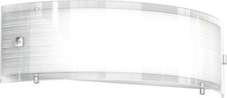 Top-Light Applique Contemporanea Linear Mad Metallo e Vetro Bianco 2 Luci E27 40Cm