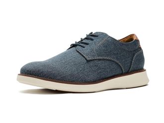 Florsheim Launch Canvas Plain Toe Oxford Mens Shoes Navy : 10.5 W (3E), Canvas/Leather/Textile
