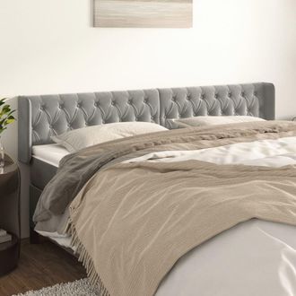 vidaXL Cabecero De Terciopelo Gris Claro 203x16x78/88 Cm Vidaxl