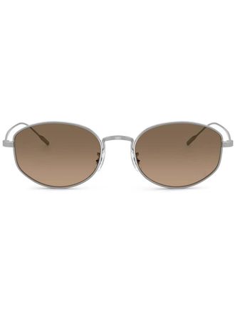 Oliver Peoples Estra zonnebril met ovalen montuur - Zilver