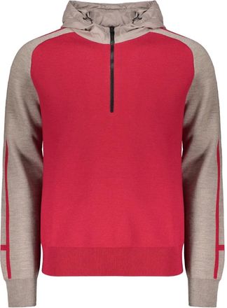 Herno Felpa on cappuccio e zip - Rosso