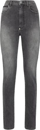 Philipp Plein Super High Waist Jegging - Dames - Skinny Jeans - Grijs - W27 - Katoen - Jeans