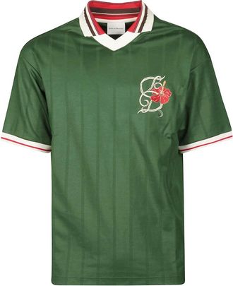 Dr&ocirc;le de Monsieur Polo D Hibiscus - Heren - Polos - Groen - S - Katoen - Tops