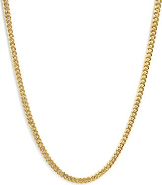 House of Brilliance Semi-Solid 14K Yellow Gold 6.1mm Classic Miami Cuban Chain Necklace at Nordstrom, Size 22