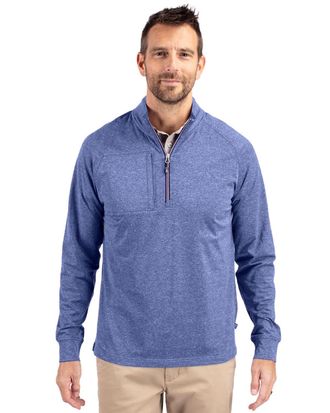 Cutter & Buck Adapt Eco Knit Heather Mens Quarter Zip Pullover