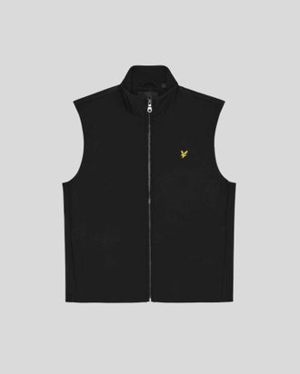 Lyle & Scott Mens Mesh-Back Softshell Gilet - Black - Size X-Large