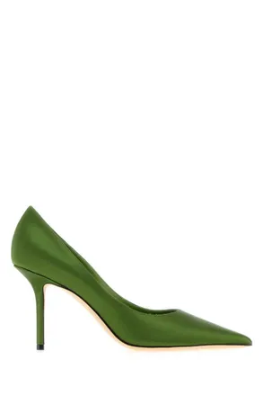 Jimmy Choo London Green Satin Pumps
