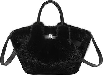 Generic Womens Plush Bags Plush Ruched Women Handbags Soft Small Tote Bag Warm Winter Shoulder Crossbody Bags(Color 08)