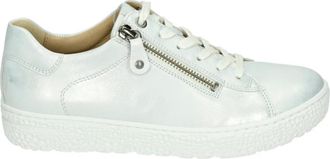 Hartjes Sportieve Lage Damesschoenen Zilver Nubuck - Dames - Sneakers - Wit - 40 EU - Leer - Schoenen