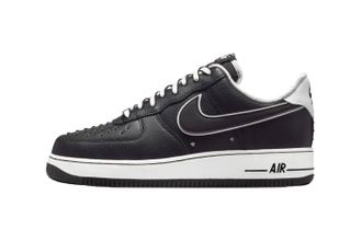 Nike Mens Air Force 1 Low 07 Premium Black White Metallic Dark Grey
