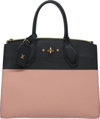 Louis Vuitton City Steamer Handbag Leather Black Leather Handbag (Pre-Owned)