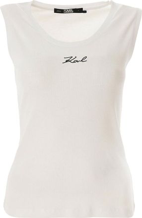Karl Lagerfeld Logo Rib Tank Top