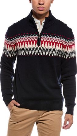Weatherproof Vintage Nordic Yoke Quarter Zip Mock Neck Sweater