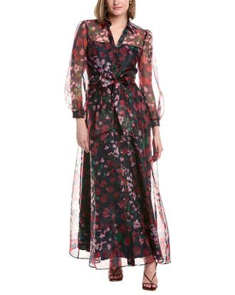 Julia Jordan Printed Organza Maxi Dress
