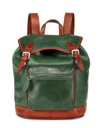 OLD TREND Ficus Genuine Leather Durable Travel Backpack in Green at Nordstrom