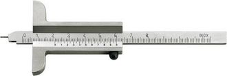 Forum Indicador De Profundidad Con Varilla De Medida, Rango De Medida : 200 Mm, Modelo Sin Tornillo De Bloqueo, Largo Del Base 100 Mm