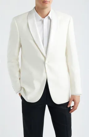 Emporio Armani Shawl Collar Dinner jacket in Solid White at Nordstrom, Size 56