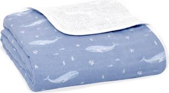 Aden + Anais Boutique 100% Organic Cotton Muslin Baby Blanket in Oceanic at Nordstrom