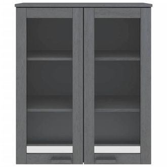 Berkfield Home Top for Highboard HAMAR Dark Grey 85x35x100cm Solid Wood Pine | Size: 85 x 35 x 100 cm