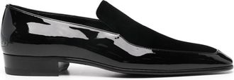 Saint Laurent panelled loafers - men - CALFSKIN/Velvet/Calf Leather/Calf Leather - 43.5 - Black