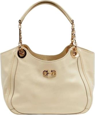 Ferragamo Pre-owned Handbags, female, Beige, Size: ONE SIZE Pre-owned Betulla Tote
