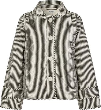 Lollys Laundry Gestreepte Elegante Jas Zwart - Dames - Zomerjassen - Zwart - XS - Jassen