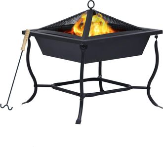 vidaXL Brasero De Acero Negro 42x42x45 Cm Vidaxl