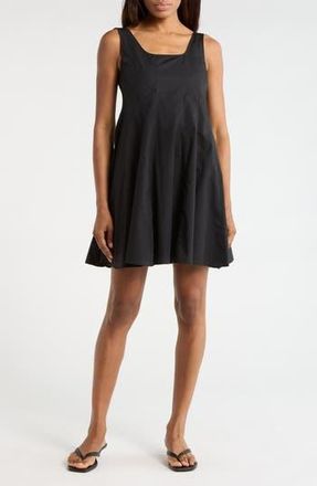 Theory Sleeveless Seam Poplin Skater Dress in Black at Nordstrom Rack, Size 14
