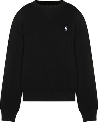 Ralph Lauren Logo Crewneck Sweatshirt - Dames - Sweatshirts - Zwart - M - Katoen - Hoodies & sweatvesten