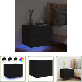 vidaXL Luci led - Comodino a Parete con Luci LED Nero