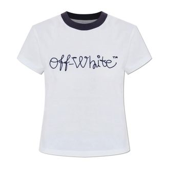 Off-white T-Shirts, female, White, Size: 2XS T-shirt with logo