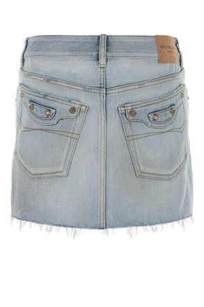 Balenciaga Womens City Mini Skirt Light Blue Tbp47 + Finissage Dol Gonne