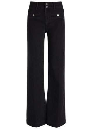 Paige Leenah Slim Wide-leg Jeans - Black - 27 (W27 / UK8-10 / S)
