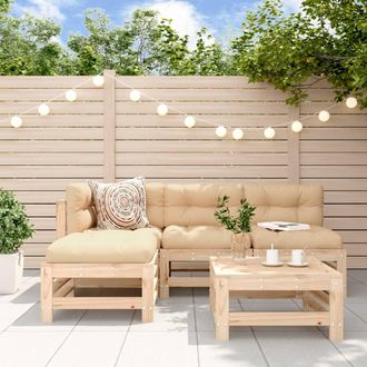 vidaXL Juego De Sof&aacute;s De Jard&iacute;n 5 Piezas Madera Maciza De Pino Vidaxl