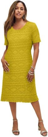 Jessica London Crochet Dress in Golden Citrus at Nordstrom, Size 28