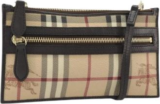 Burberry Pre-owned Plastic Shoulder Bag - Dames - Vintage Schoudertas - Beige - ONE Size - Leer - Vintage