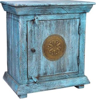 Wanderlust Deco Wanderlust Deco - Mesita de madera y metal acabado artesanal envejecido 55x35x60