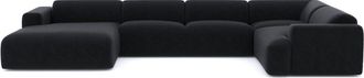 Sia Home Sof&aacute; cama panor&aacute;mico izquierdo 7 plazas terciopelo motivos antracita
