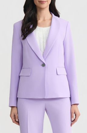 Kasper Petal Lapel One-Button Jacket in Lavender Mist at Nordstrom, Size 10P