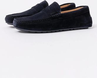 HUGO BOSS Mens BOSS Orange Noel Mens Suede Driving Moccasins - Dark Blue 401 - Navy - Size: 10