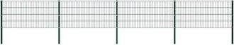 vidaXL Panel De Valla Con Postes De Hierro 694,5x80 Cm Verde Vidaxl