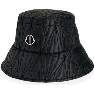 Moncler Quilted Bucket Hat in Black at Nordstrom, Size Medium