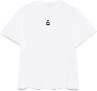 Alexander McQueen T-shirt con stampa floccata - Bianco